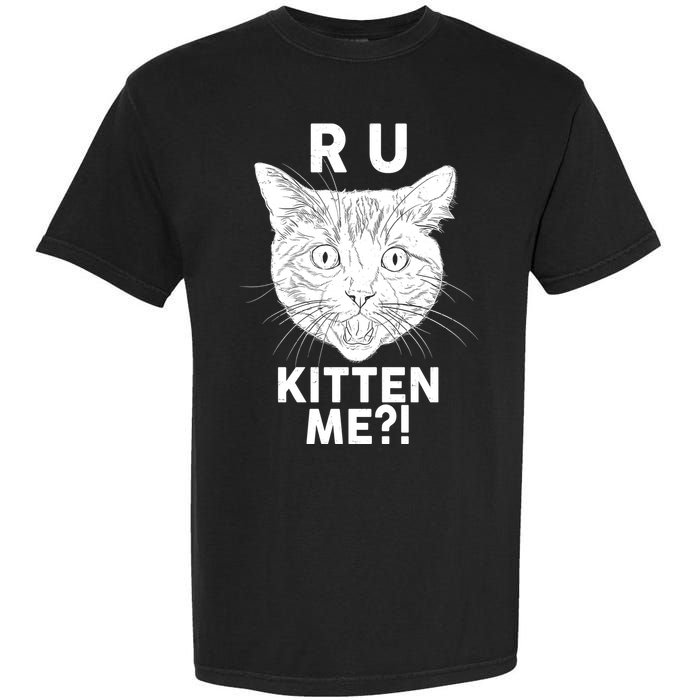 Funny R U Kitten Me Are You Kidding Me Cat Garment-Dyed Heavyweight T-Shirt