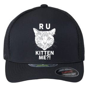 Funny R U Kitten Me Are You Kidding Me Cat Flexfit Unipanel Trucker Cap