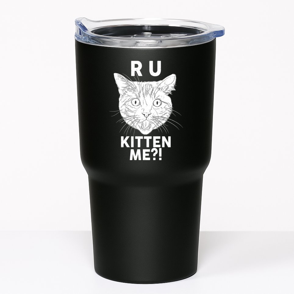 Funny R U Kitten Me Are You Kidding Me Cat Tumbler