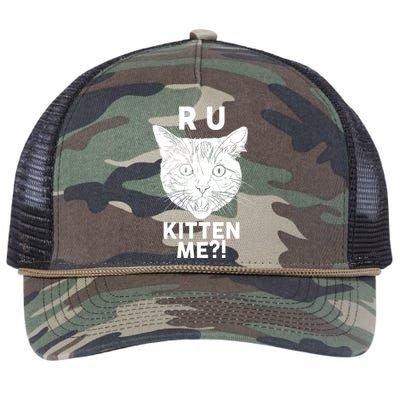 Funny R U Kitten Me Are You Kidding Me Cat Retro Rope Trucker Hat Cap