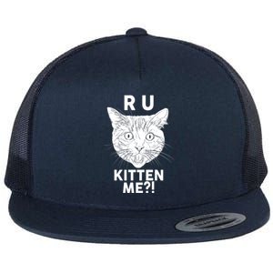 Funny R U Kitten Me Are You Kidding Me Cat Flat Bill Trucker Hat