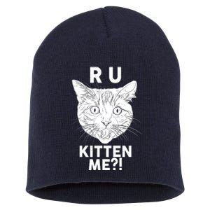 Funny R U Kitten Me Are You Kidding Me Cat Short Acrylic Beanie