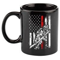 Firefighter Red Us Patriotic Funny Fireman American Flag 11oz C Handle Ceramic Mug