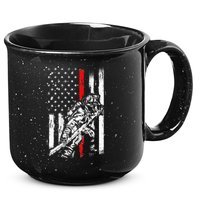 Firefighter Red Us Patriotic Funny Fireman American Flag 15oz Campfire Ceramic Mug