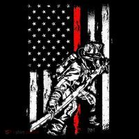 Firefighter Red Us Patriotic Funny Fireman American Flag Drawstring Bag