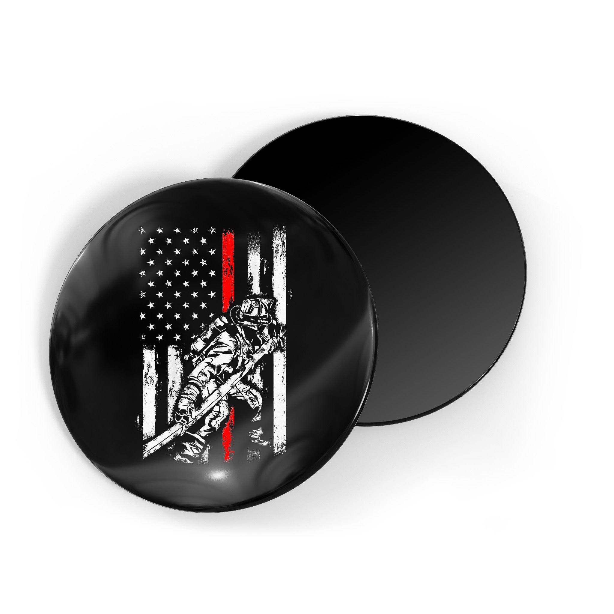 Firefighter Red Us Patriotic Funny Fireman American Flag Magnet