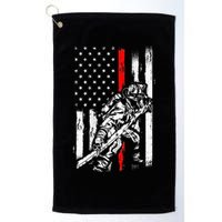 Firefighter Red Us Patriotic Funny Fireman American Flag Golf Towel