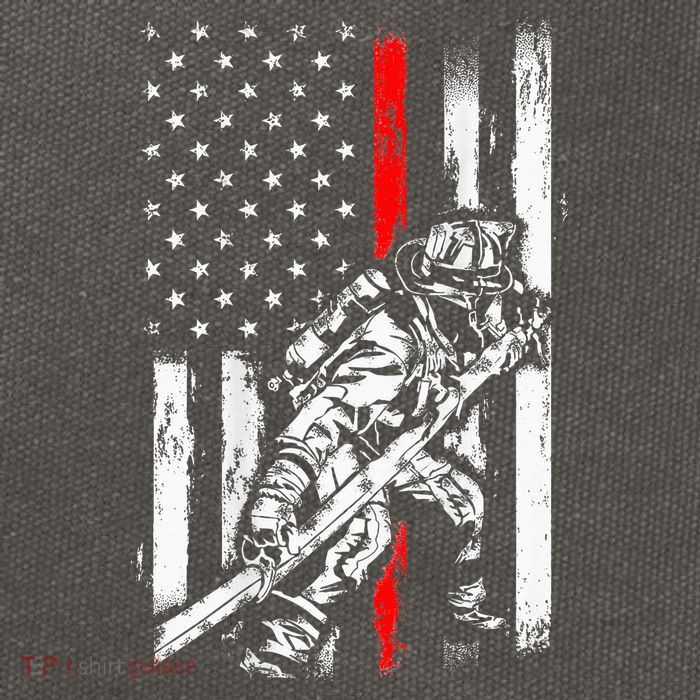 Firefighter Red Us Patriotic Funny Fireman American Flag Cotton Canvas Backpack