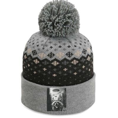 Funny Raccoon UFO Alien Invasion The Baniff Cuffed Pom Beanie