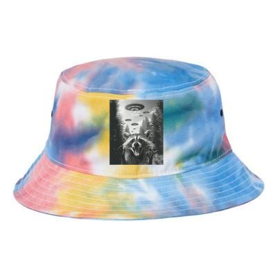 Funny Raccoon UFO Alien Invasion Tie Dye Newport Bucket Hat