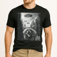 Funny Raccoon UFO Alien Invasion Cooling Performance Crew T-Shirt
