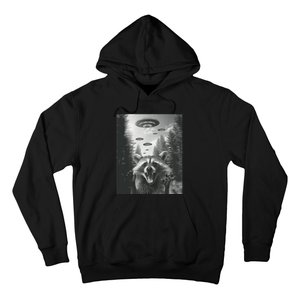 Funny Raccoon UFO Alien Invasion Hoodie