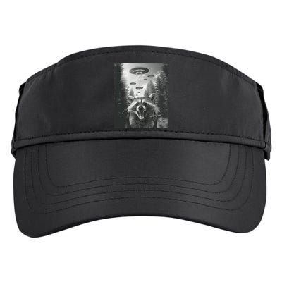 Funny Raccoon UFO Alien Invasion Adult Drive Performance Visor