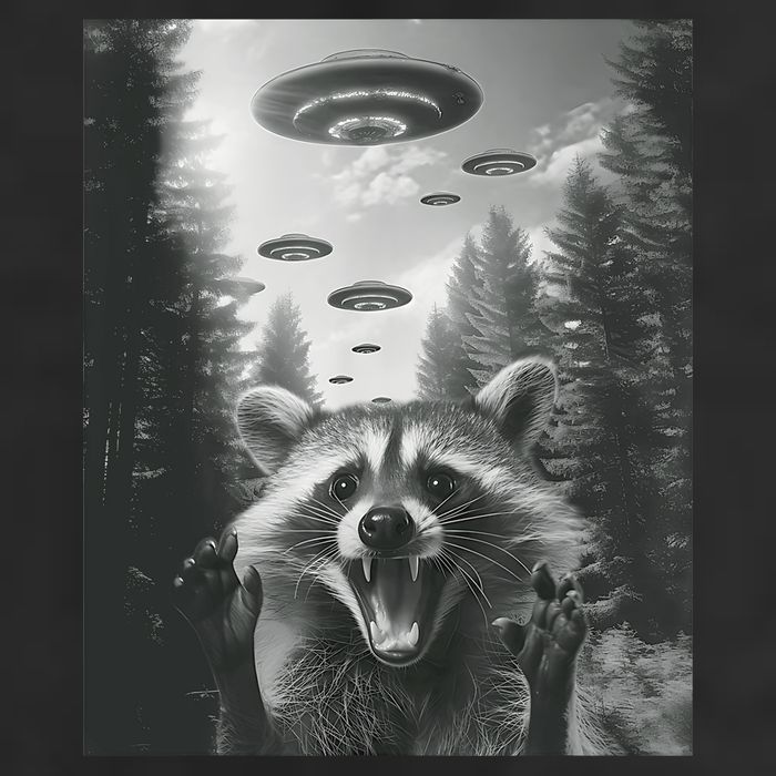 Funny Raccoon UFO Alien Invasion Adult Drive Performance Visor