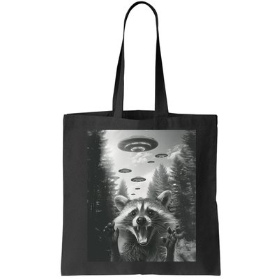 Funny Raccoon UFO Alien Invasion Bag