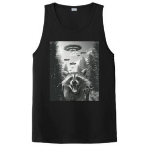 Funny Raccoon UFO Alien Invasion PosiCharge Competitor Tank