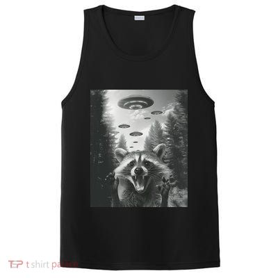 Funny Raccoon UFO Alien Invasion PosiCharge Competitor Tank