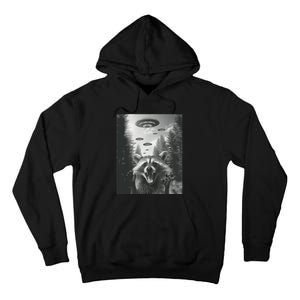 Funny Raccoon UFO Alien Invasion Tall Hoodie