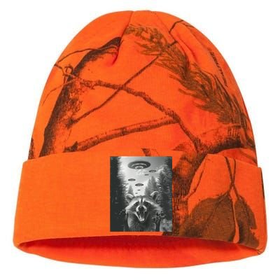 Funny Raccoon UFO Alien Invasion Kati Licensed 12" Camo Beanie