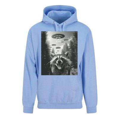 Funny Raccoon UFO Alien Invasion Unisex Surf Hoodie