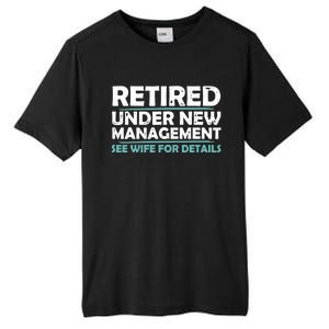 Funny Retired Under New Management Retirement Dad Tall Fusion ChromaSoft Performance T-Shirt