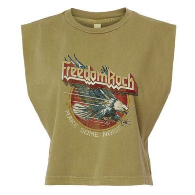 Freedom Rock Usa Eagle Vintage Retro Band Concert 4th July Gift Garment-Dyed Women's Muscle Tee