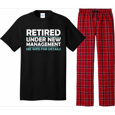 Funny Retired Under New Management Retirement Dad Pajama Set