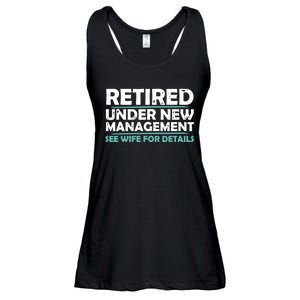 Funny Retired Under New Management Retirement Dad Ladies Essential Flowy Tank