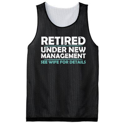 Funny Retired Under New Management Retirement Dad Mesh Reversible Basketball Jersey Tank