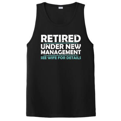 Funny Retired Under New Management Retirement Dad PosiCharge Competitor Tank