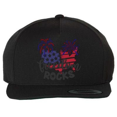 Freedom Rocks Usa Flag And Fireworks Cool Gift Wool Snapback Cap