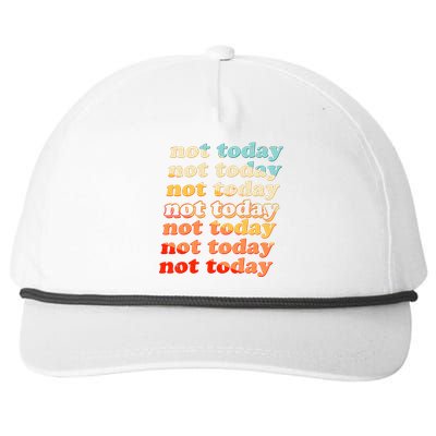 Funny Retro Vintage Not Today Snapback Five-Panel Rope Hat