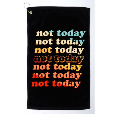 Funny Retro Vintage Not Today Golf Towel