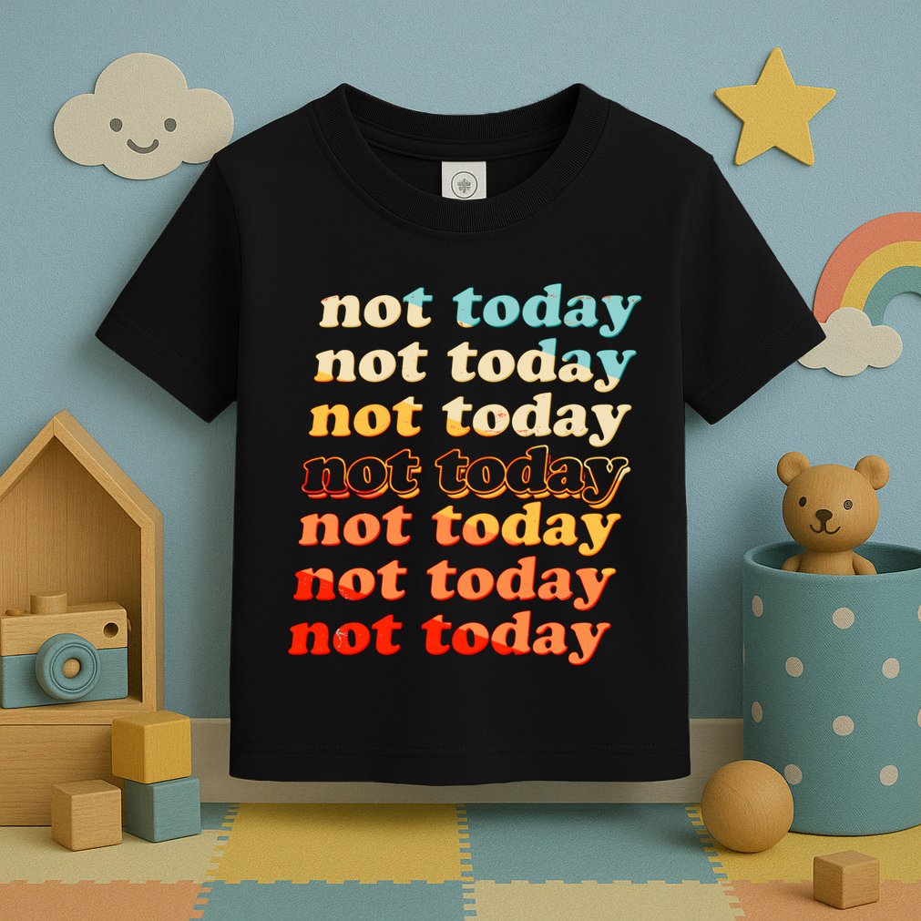 Funny Retro Vintage Not Today Toddler T-Shirt