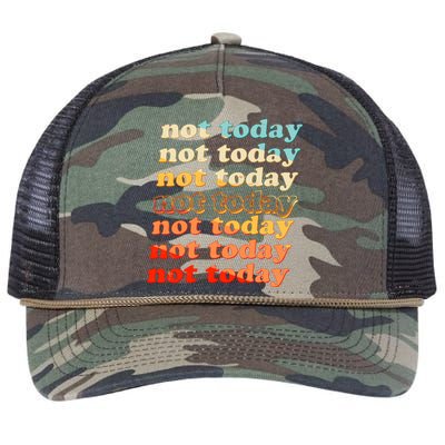 Funny Retro Vintage Not Today Retro Rope Trucker Hat Cap