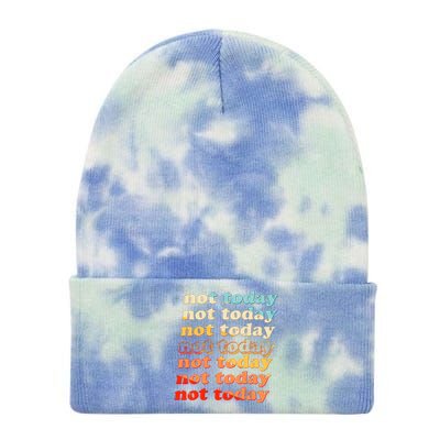 Funny Retro Vintage Not Today Tie Dye 12in Knit Beanie