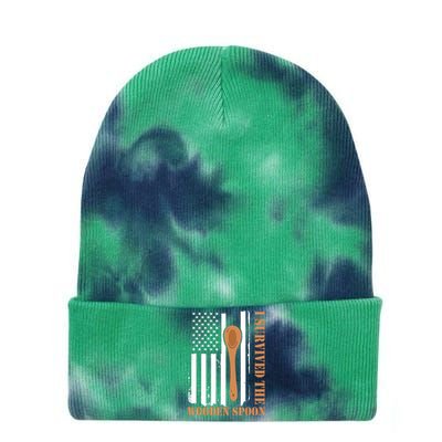 Funny Retro Vintage Wooden Spoon Survivor Tie Dye 12in Knit Beanie