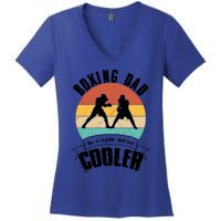 Funny Retro Vintage Boxing Dad Like Regular Dad But Cooler Meaningful Gift Women's V-Neck T-Shirt