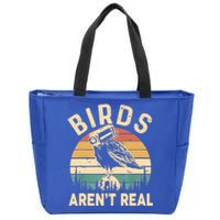 Funny Retro Vintage Birds Aren't Real Birds Spies Gift Zip Tote Bag