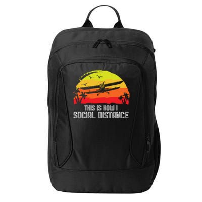 Funny Retro Vintage Airplane Aviation Pilot Gift City Backpack