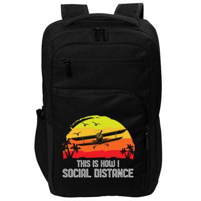 Funny Retro Vintage Airplane Aviation Pilot Gift Impact Tech Backpack