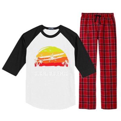 Funny Retro Vintage Airplane Aviation Pilot Gift Raglan Sleeve Pajama Set