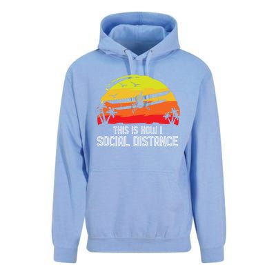 Funny Retro Vintage Airplane Aviation Pilot Gift Unisex Surf Hoodie