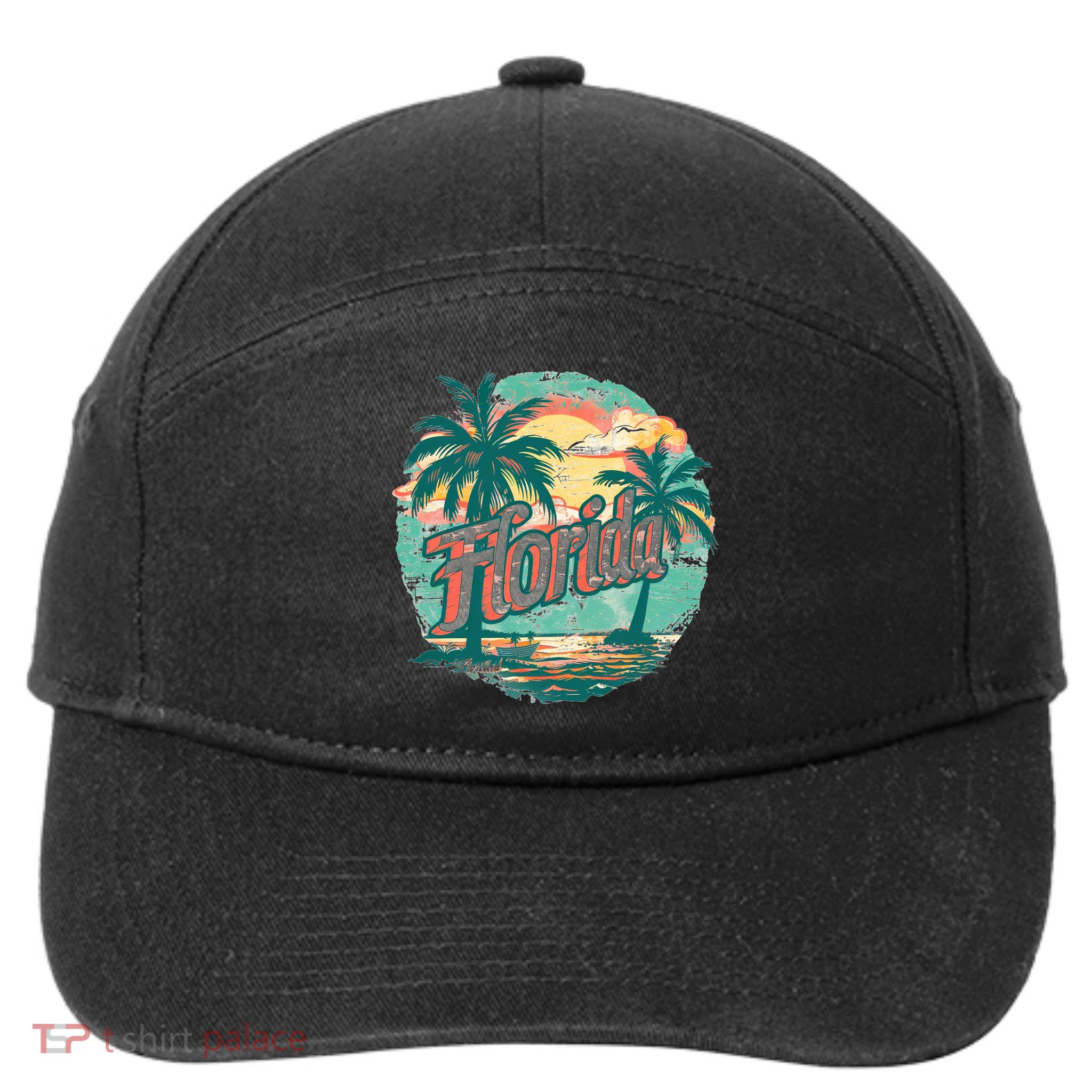 Florida Retro Vintage Vacation 7-Panel Snapback Hat