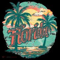 Florida Retro Vintage Vacation 7-Panel Snapback Hat