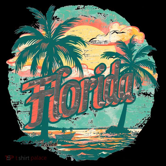 Florida Retro Vintage Vacation 7-Panel Snapback Hat