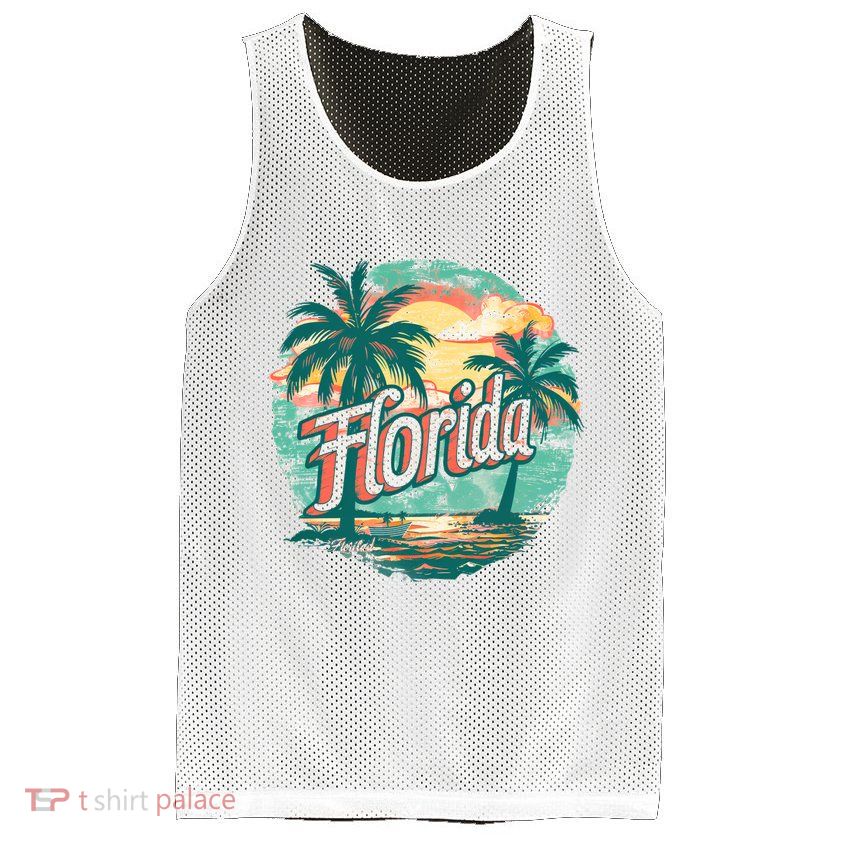 Florida Retro Vintage Vacation Mesh Reversible Basketball Jersey Tank