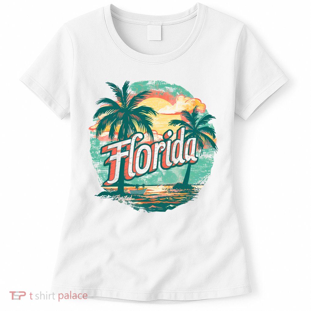 Florida Retro Vintage Vacation Womens T-Shirt