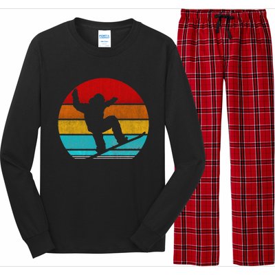 Funny Retro Vintage Snowboarding Long Sleeve Pajama Set