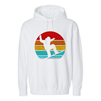 Funny Retro Vintage Snowboarding Garment-Dyed Fleece Hoodie